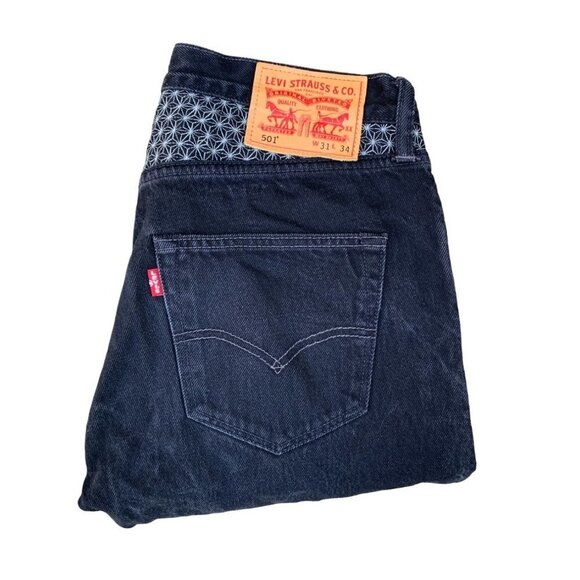 Rare Levis Jeans Size 31 Black Starflower - Picture 1 of 8